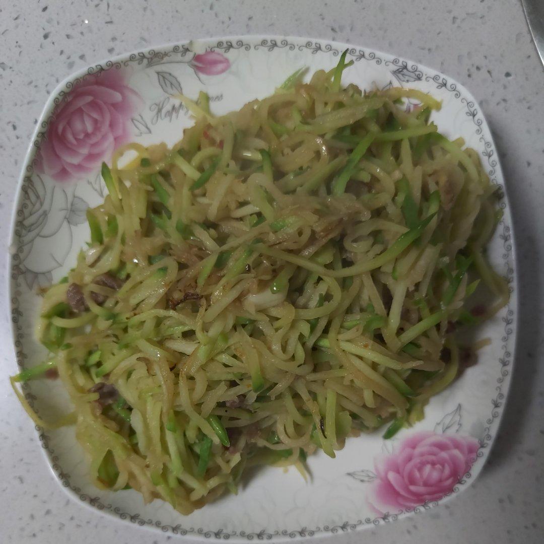 白萝卜丝炒牛肉