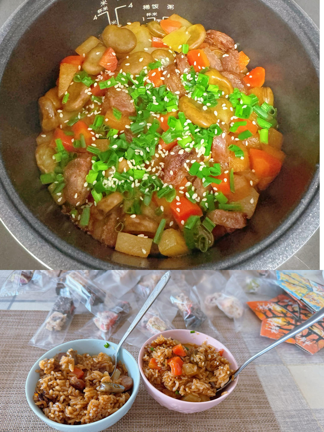 懒人必备～电饭煲腊肠焖饭