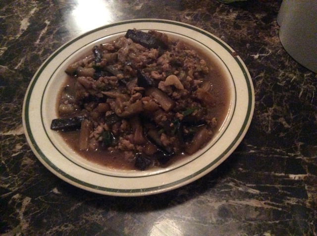 酱爆肉末茄子