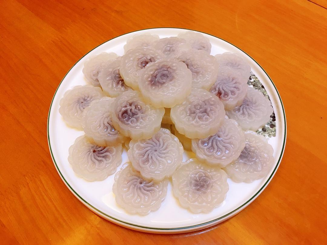 幸福的样子真美做的莲蓉水晶饼