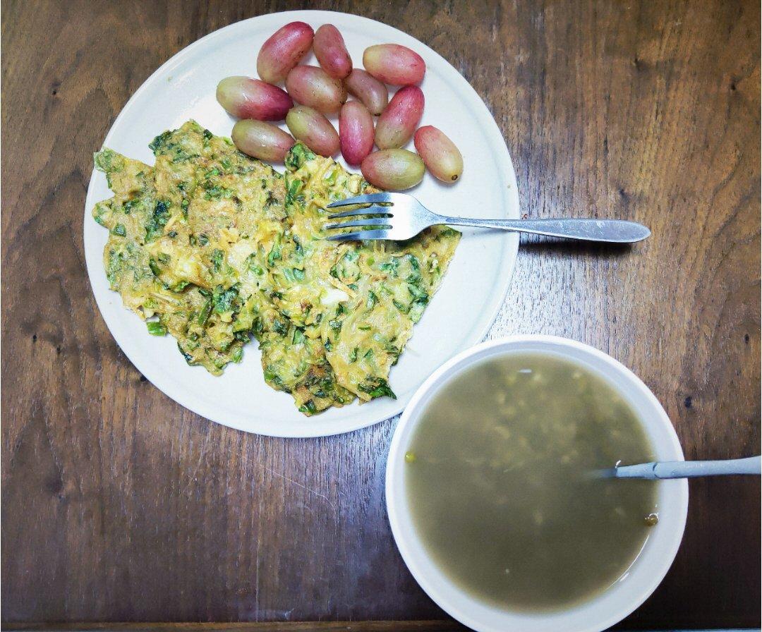 菠菜鸡蛋饼 超级简单               家常快手菜 早餐首选✌🏻