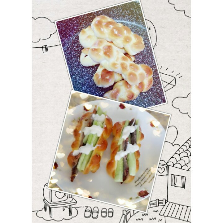 砂糖麻花面包（两股辫子）