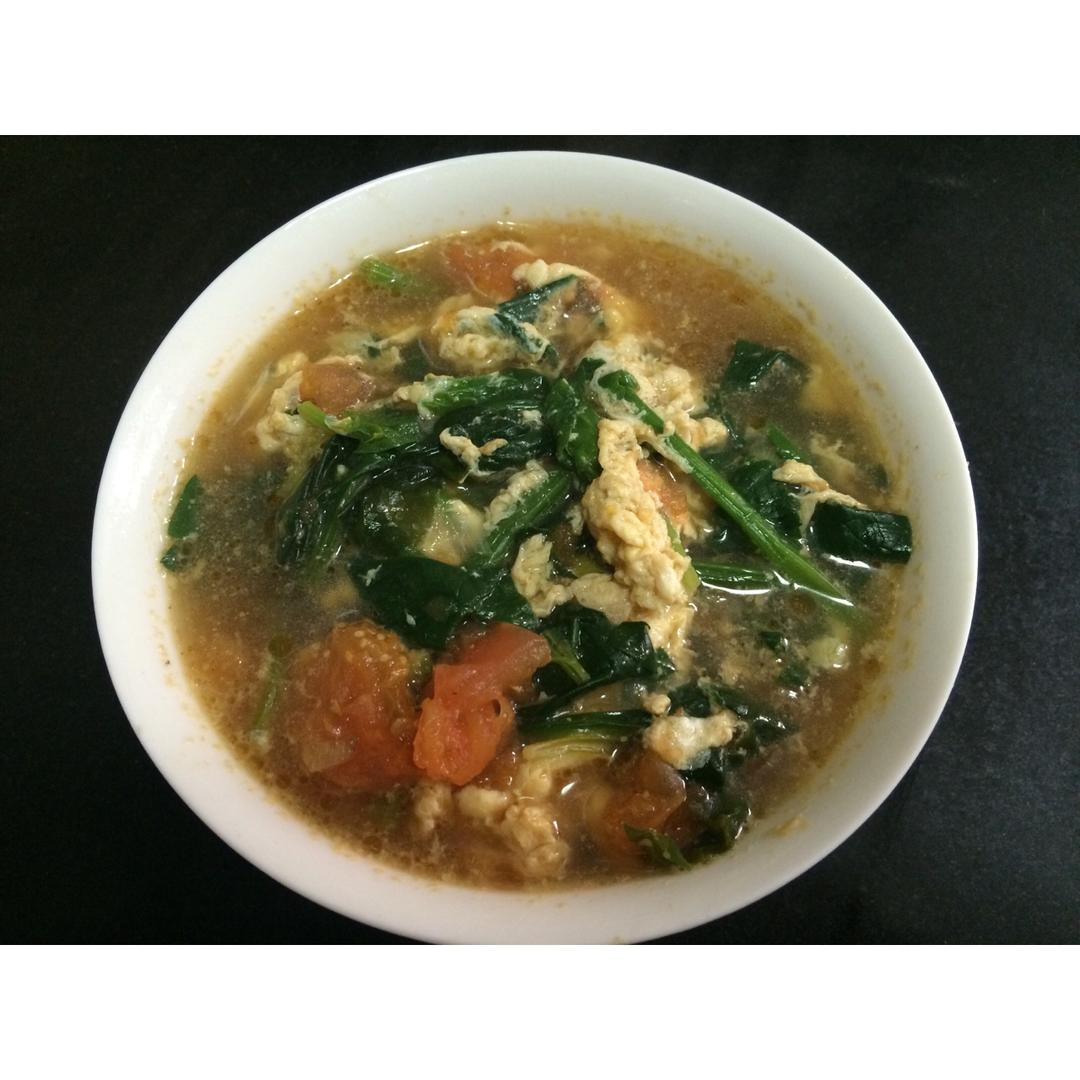 番茄鸡蛋菠菜汤