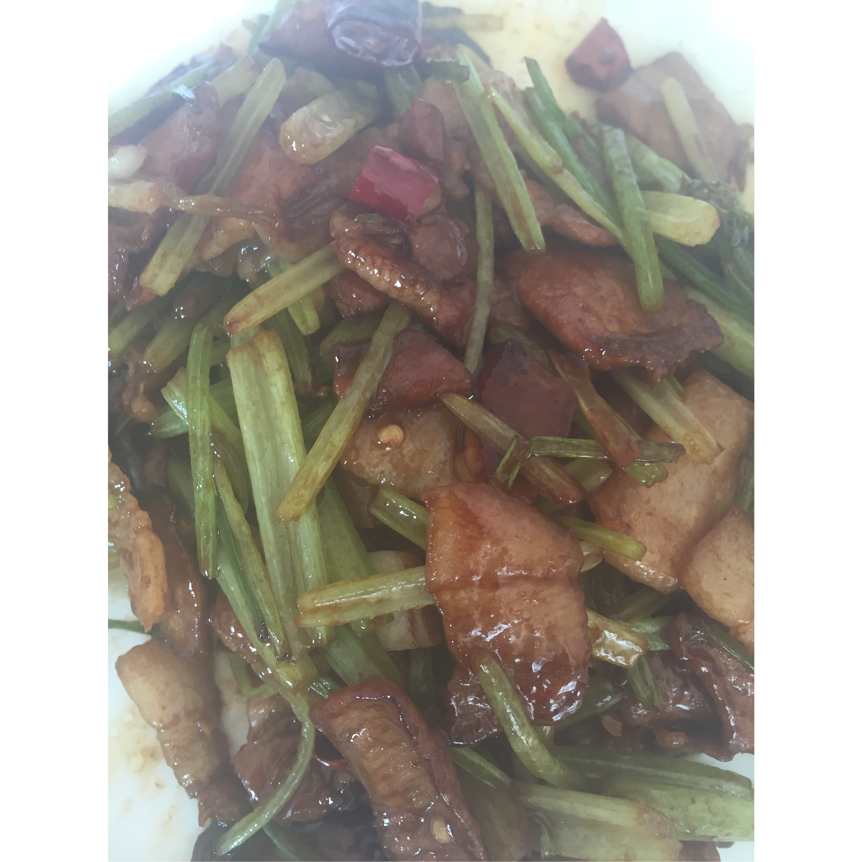 芹菜炒肉丝-新手下厨 Fried Pork with Celery