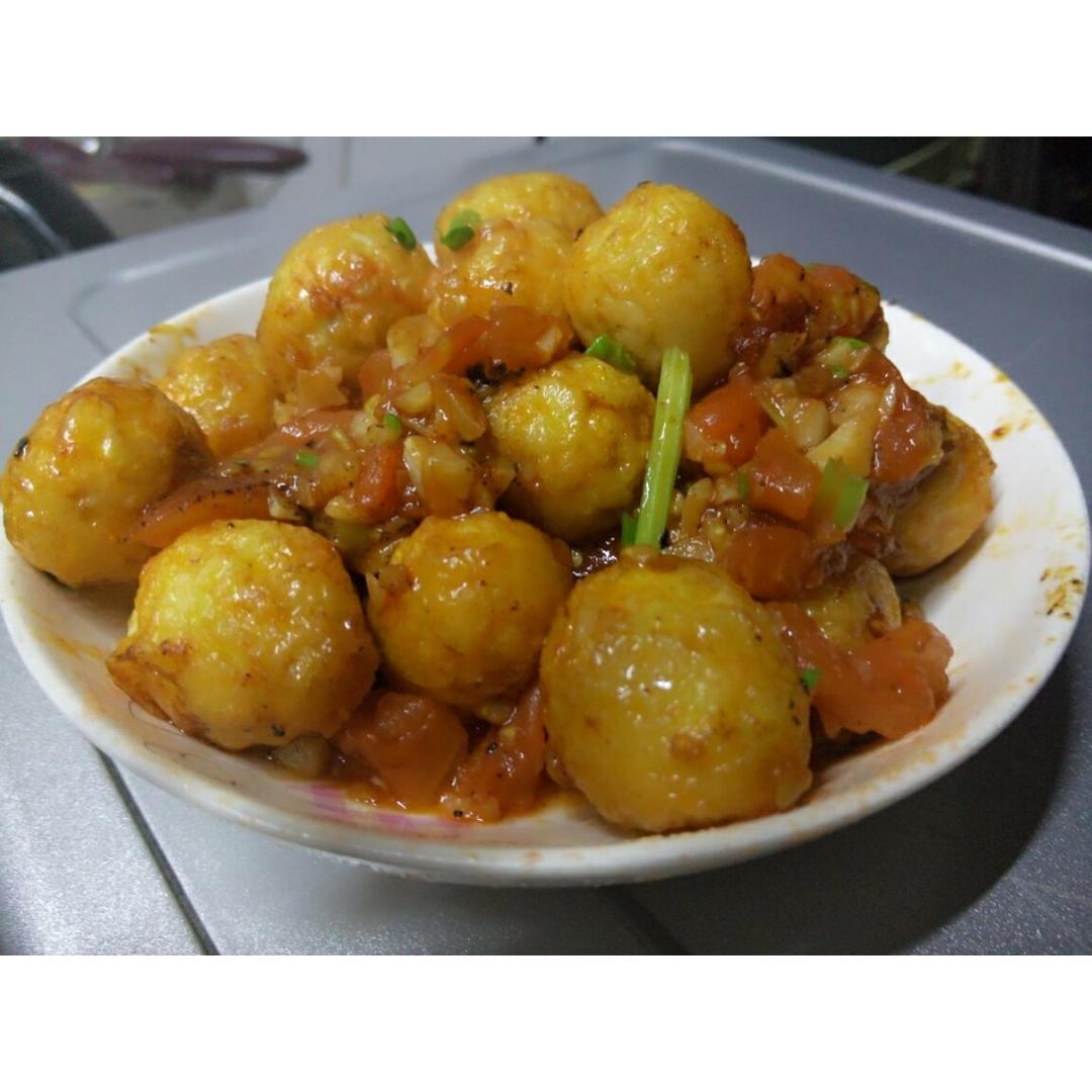 茄汁虎皮蛋（附快速剥蛋壳的方法）