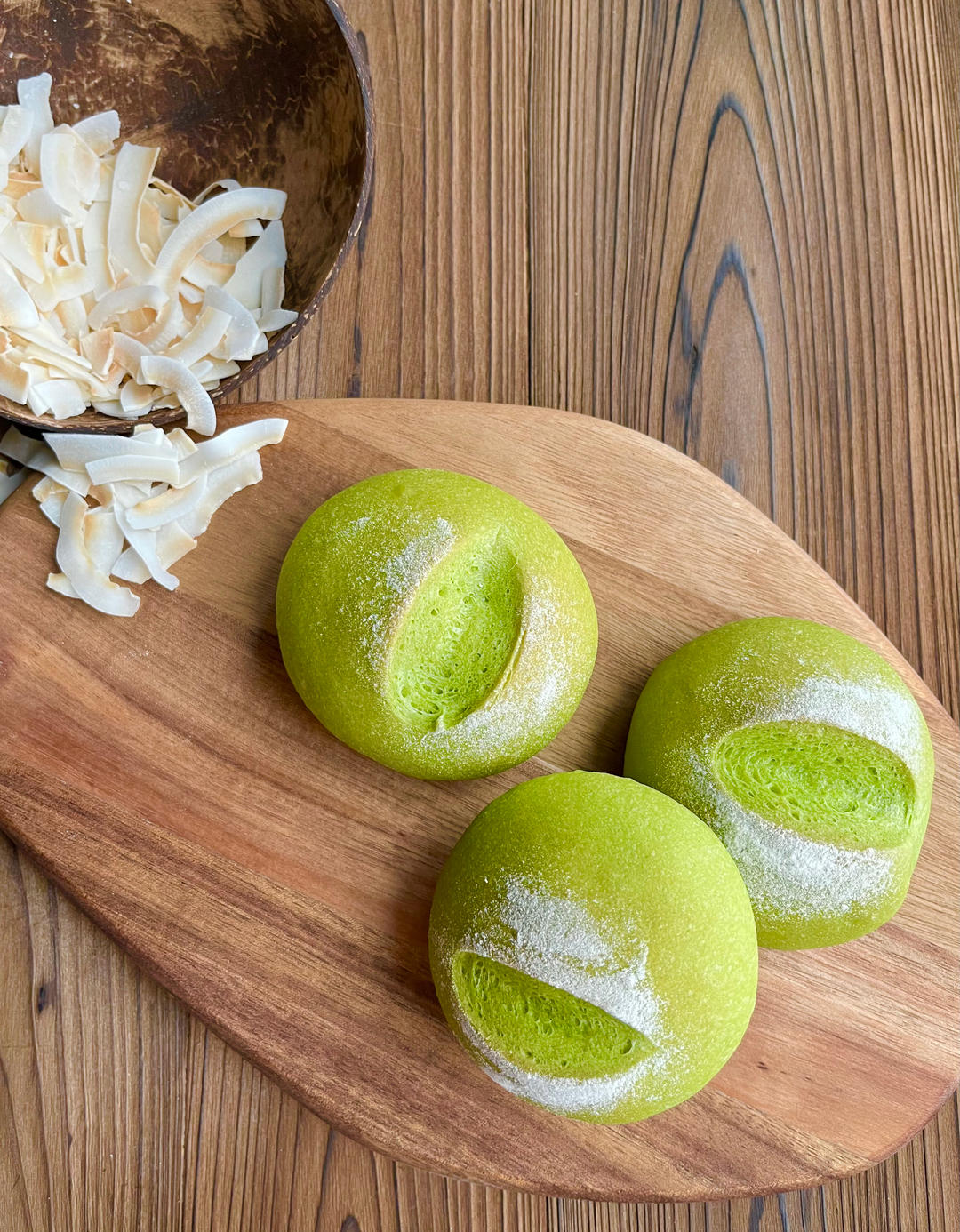 椰香斑斓日式大米面包｜小清新吃不腻｜软糯Q弹｜一次发酵｜快手简单