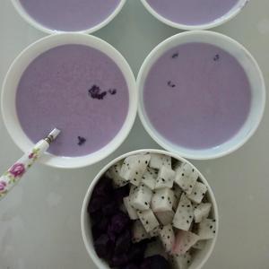 紫薯火龙果椰汁西米露的做法 步骤5