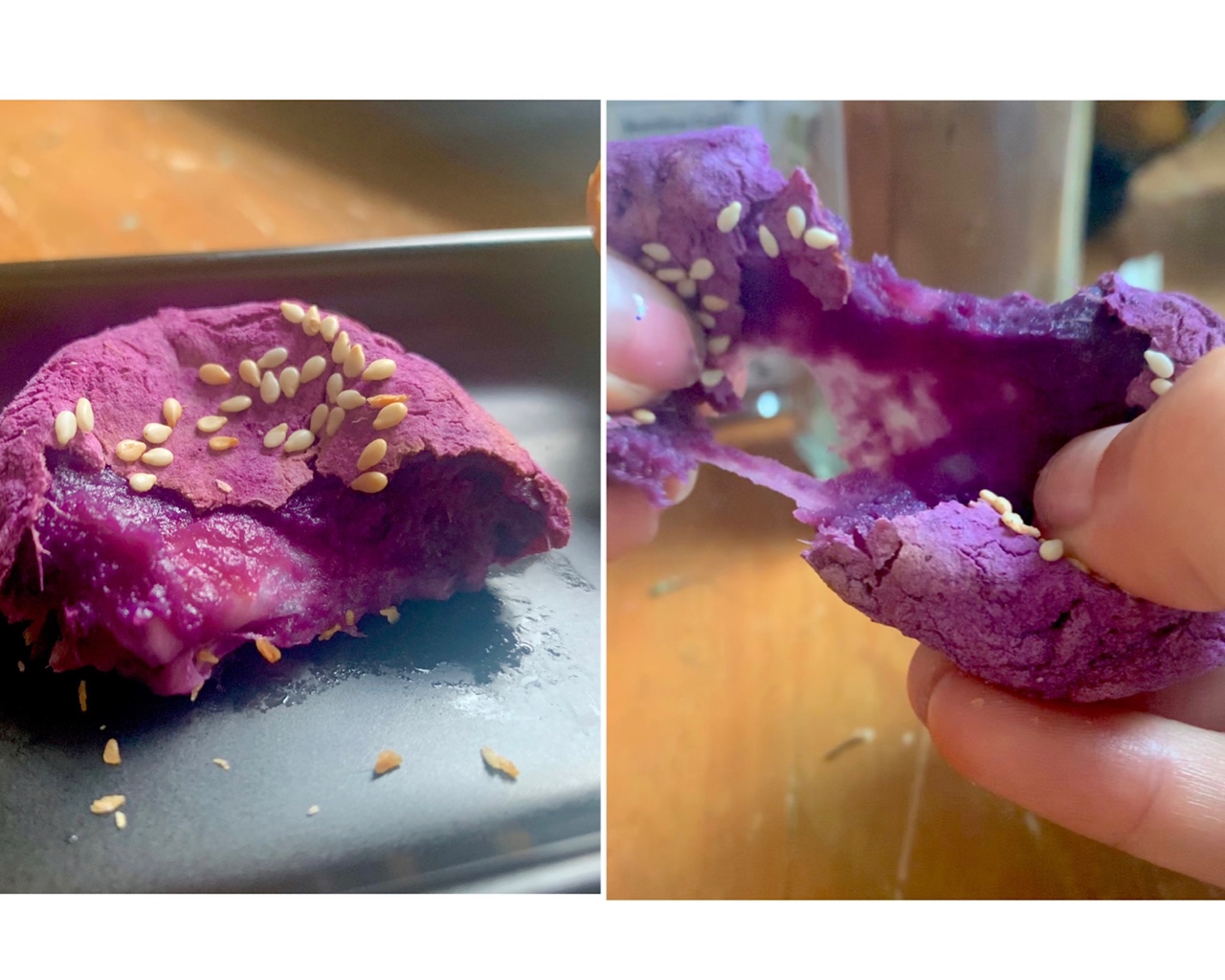 【减脂期小食】糯米拉丝紫薯饼的做法