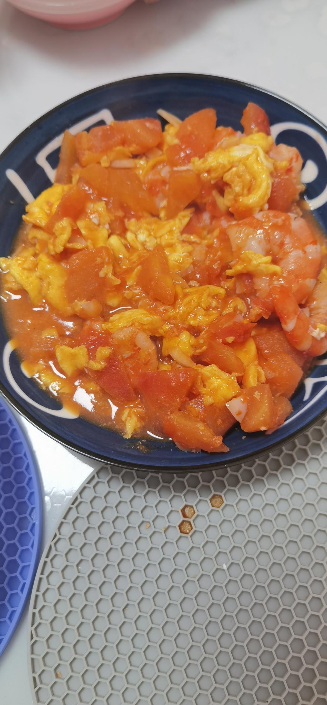 番茄虾仁滑蛋