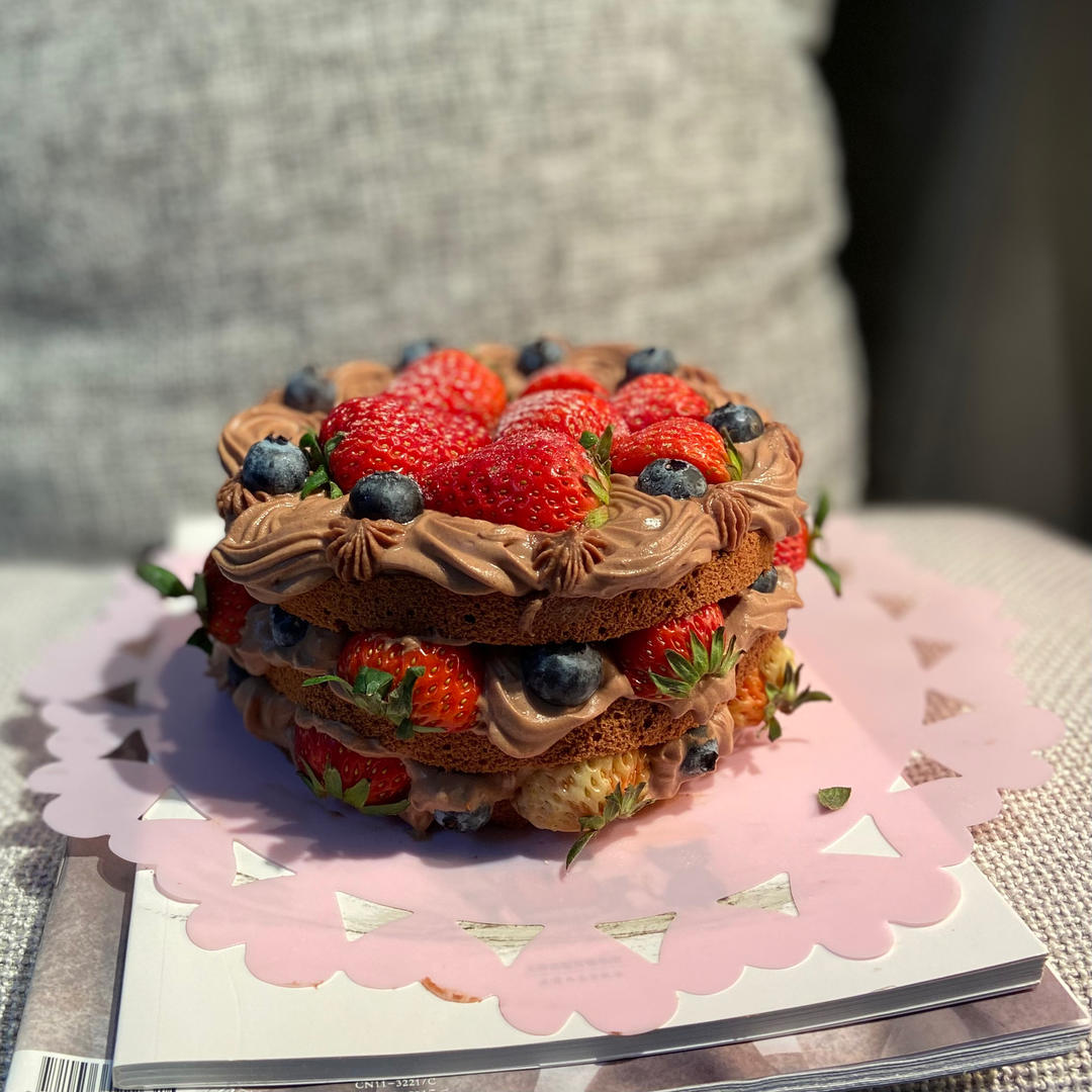 巧克力香缇奶油裸蛋糕