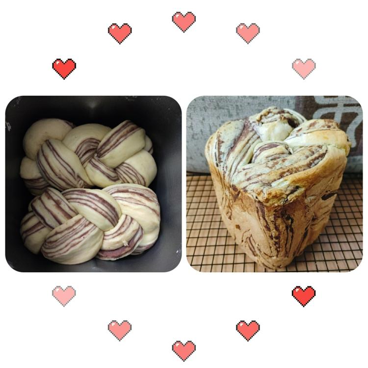 大理石豆沙吐司(面包机版)的做法