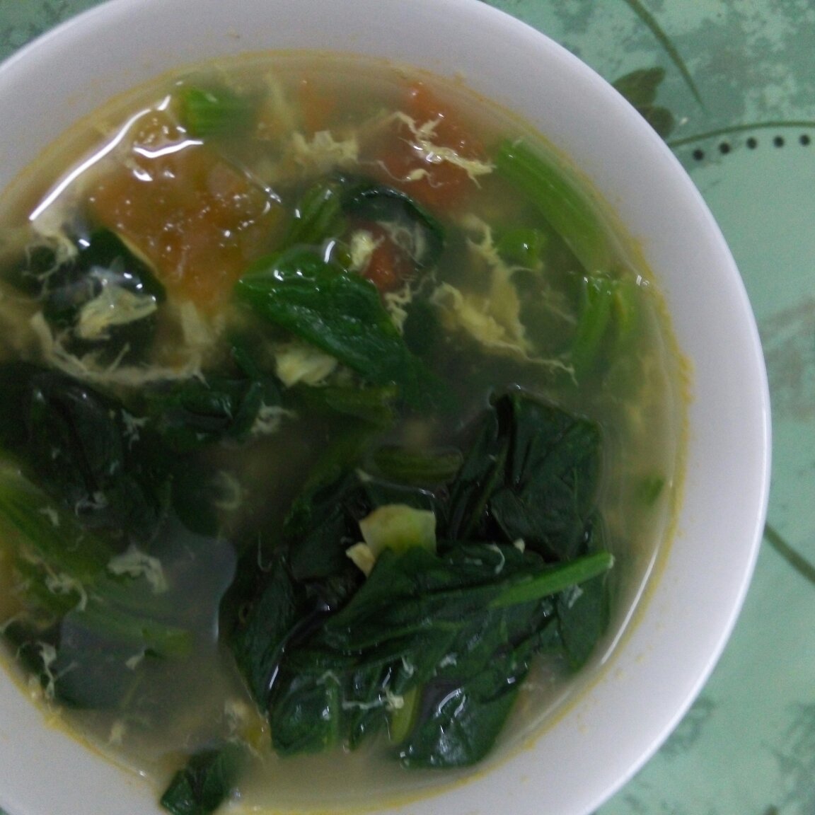 番茄鸡蛋菠菜汤