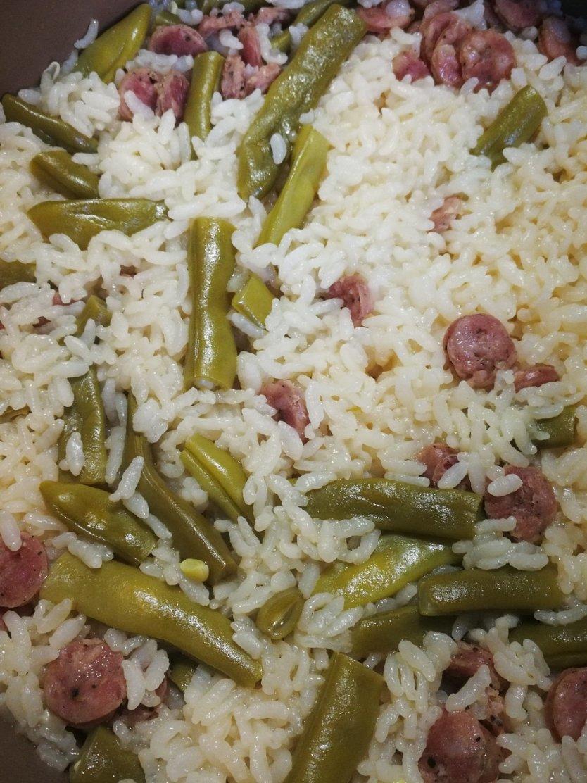 四季豆香肠焖饭