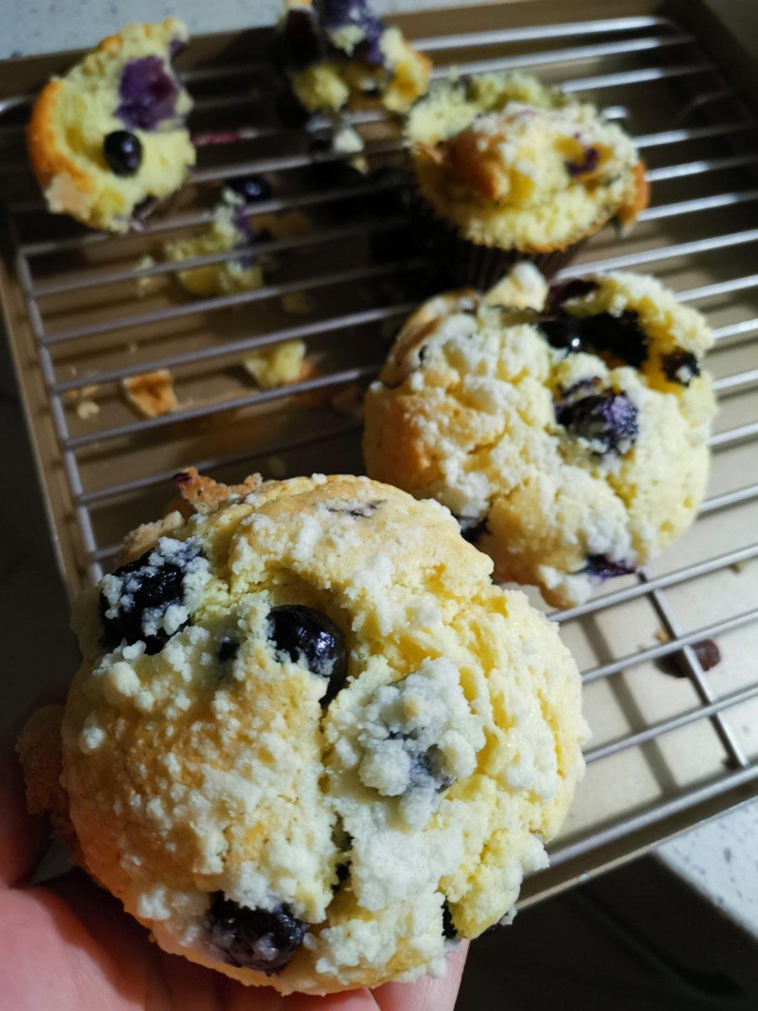 10分钟搞定的蓝莓麦芬，顶着大大的蘑菇头~