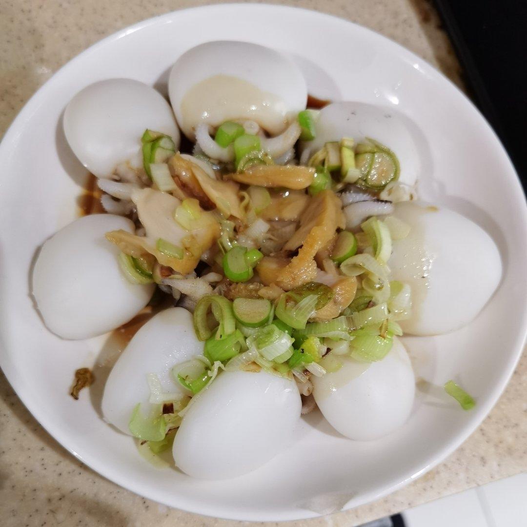 葱油白灼墨鱼鱿鱼