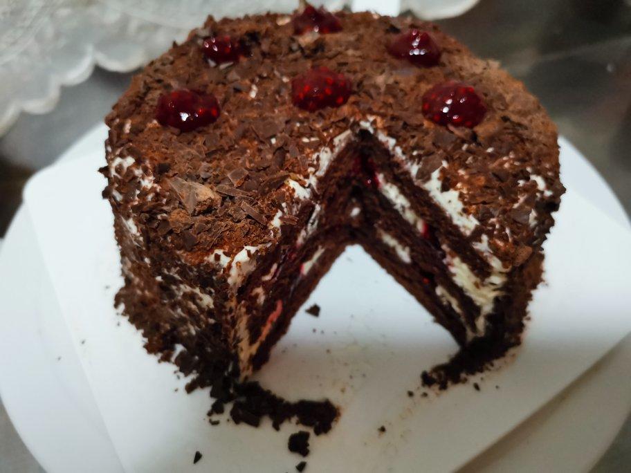 财迷打底做的回顾经典—黑森林蛋糕