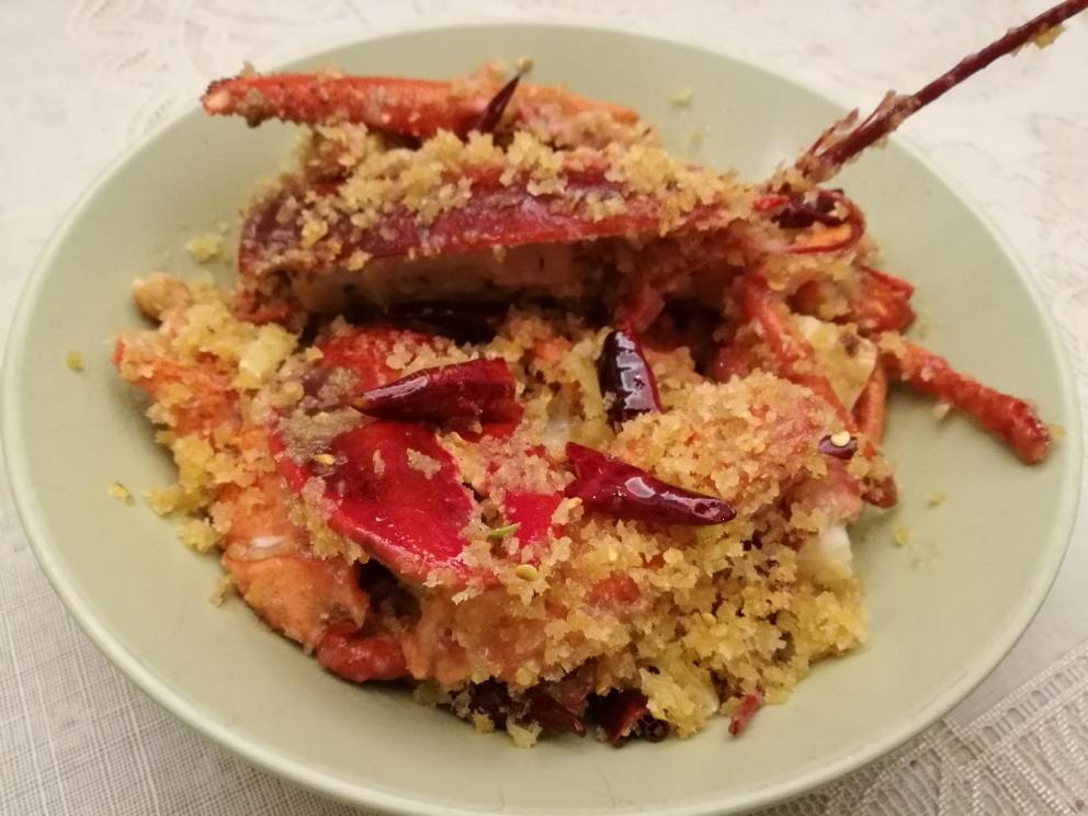 香辣炒波士顿龙虾，避风塘炒法