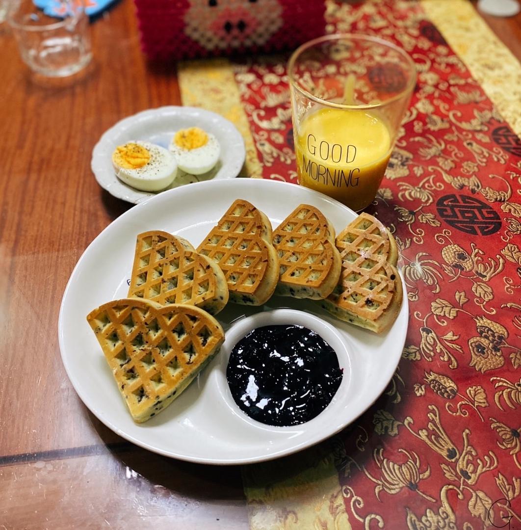 黑芝麻蔓越莓华夫饼（烤箱版）不需发酵，宝宝版