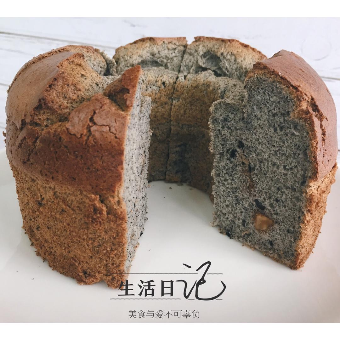 无油黑芝麻核桃戚风蛋糕