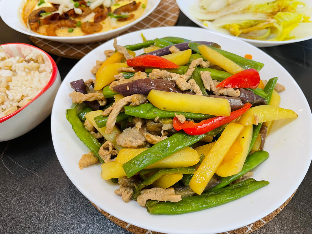 豆角烧茄子|美味减脂|简单易做的做法