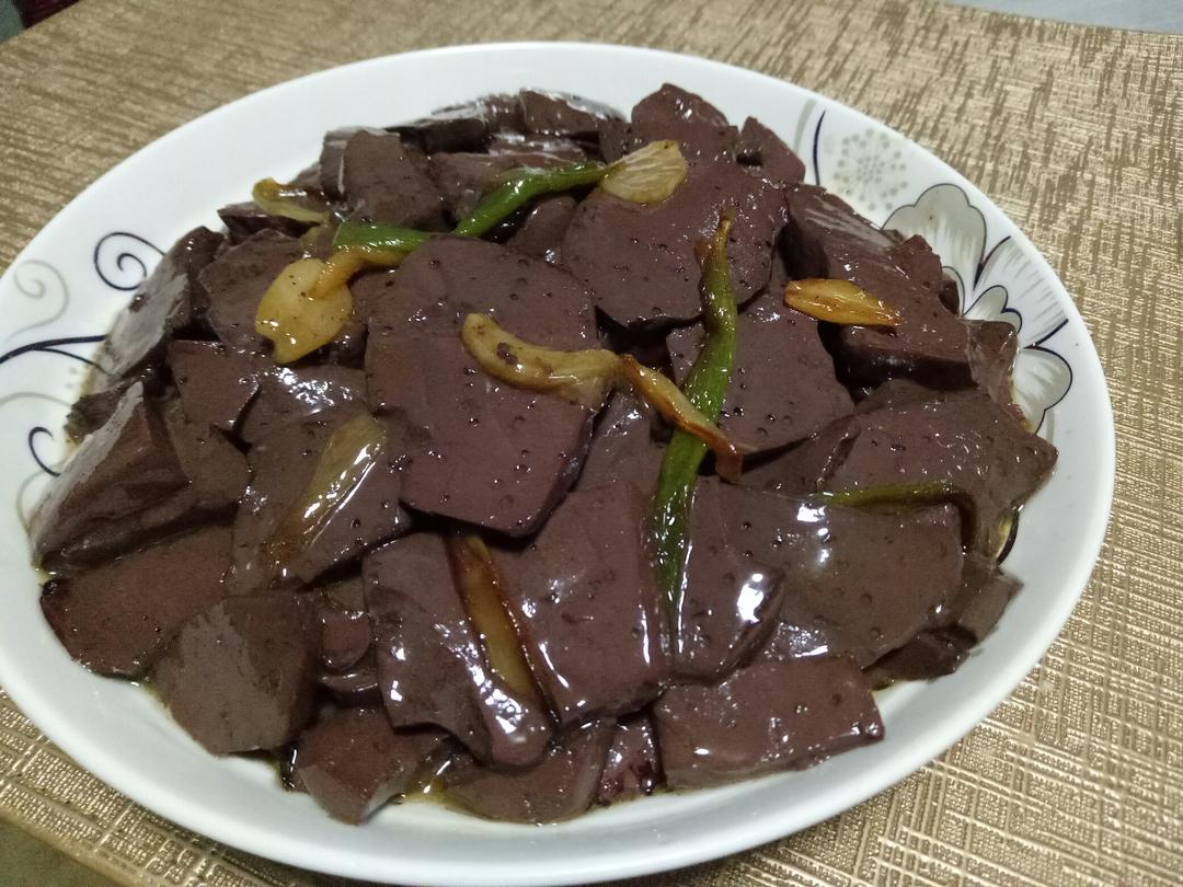 小雪9691做的葱烧羊血