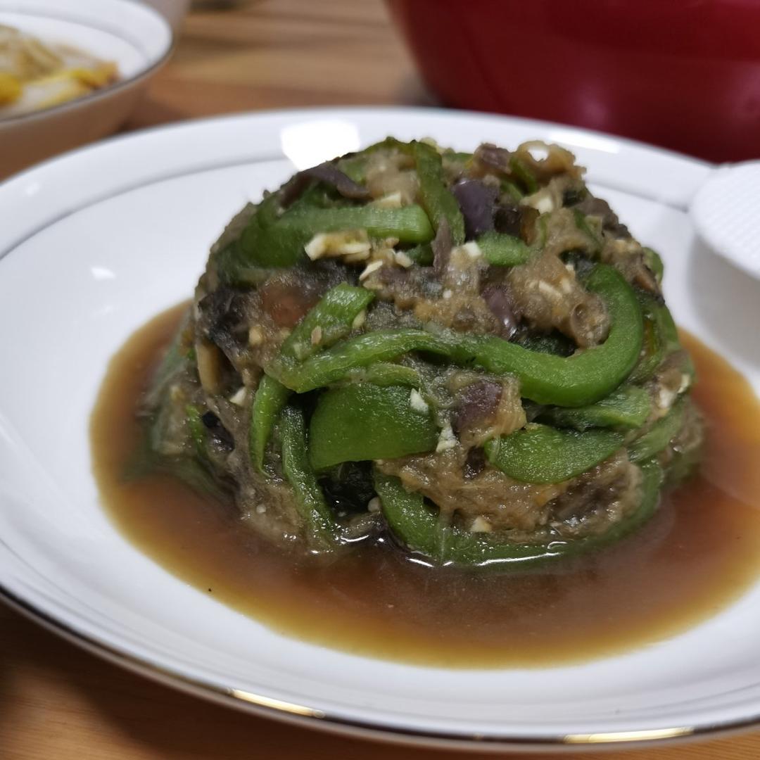 茄子皮蛋擂辣椒（无油版）