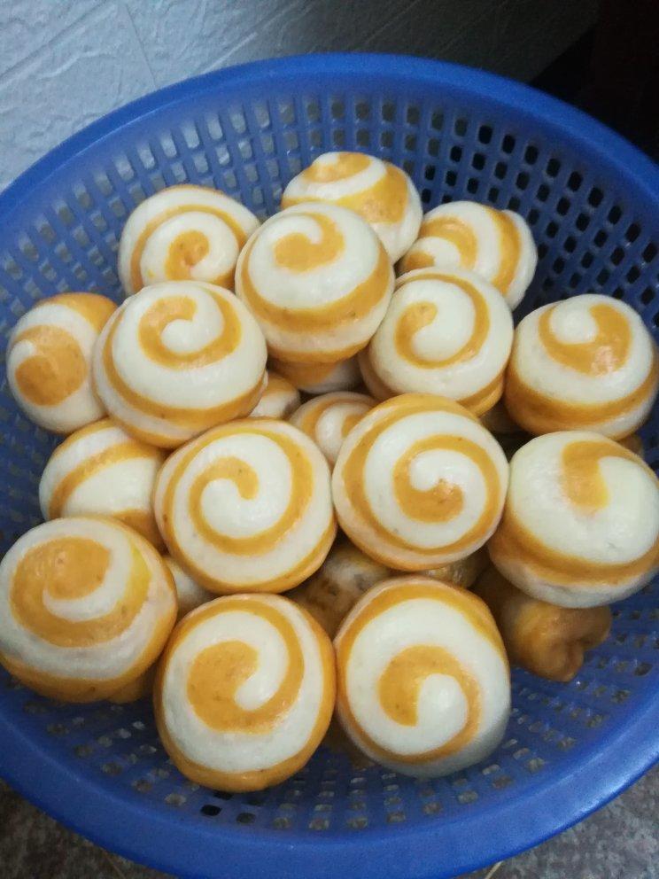 紫薯、南瓜螺旋馒头