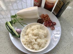 白萝卜丝炒（焖）糯米饭的做法 步骤1