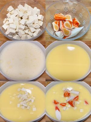 教你做豆腐蟹棒鸡蛋羹👉 超嫩滑❗️超鲜美❗️的做法 步骤1