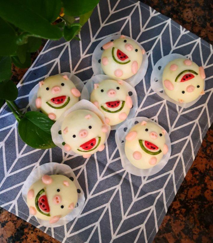 西瓜小猪(原创)卡通馒头