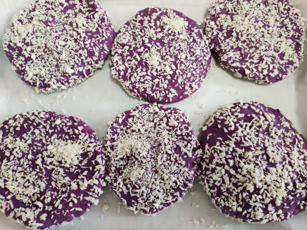 健康无糖的芝士紫薯糯米饼（烤箱版）的做法 步骤5