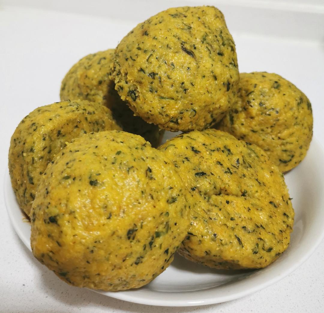 椰香荠菜窝窝头的做法