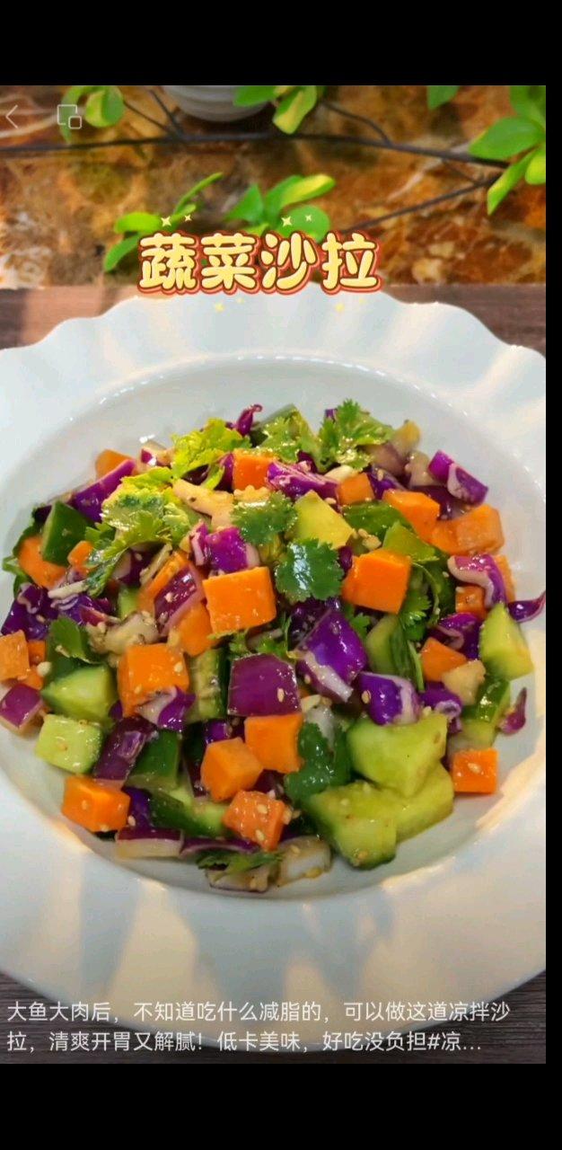黄瓜   圆葱   紫甘蓝   胡萝卜   香葱  沙拉汁