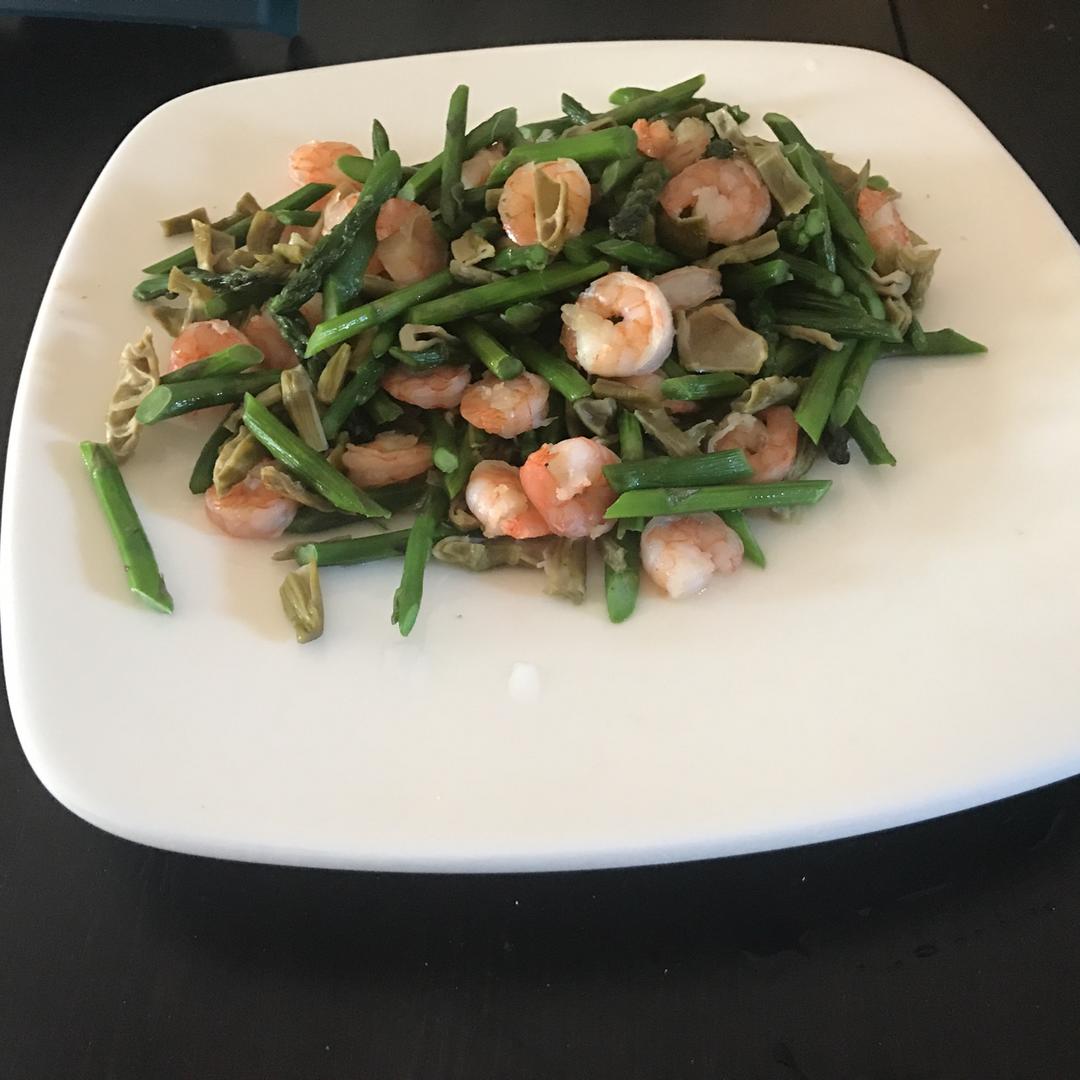清炒芦笋虾仁