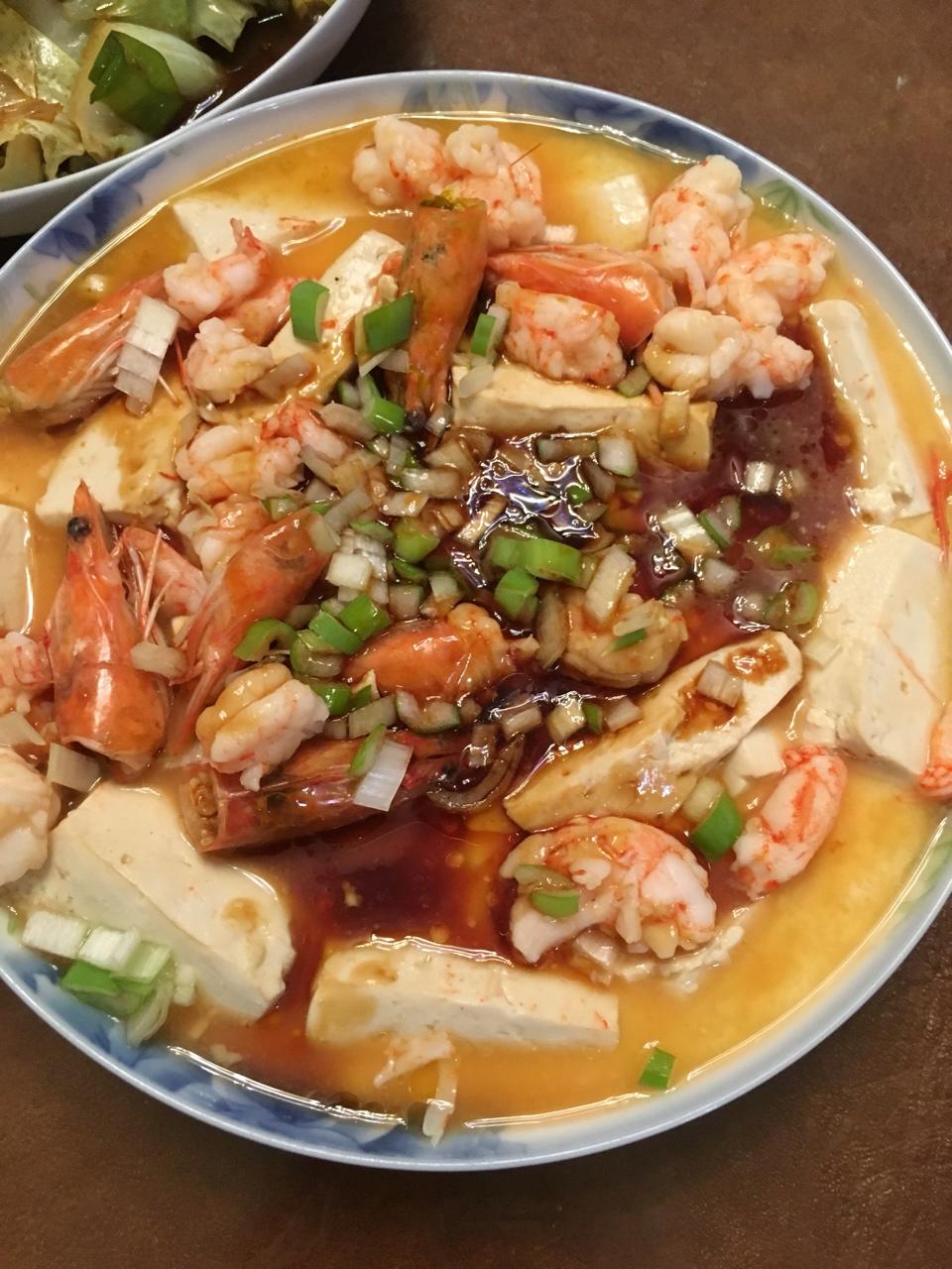 虾仁豆腐蒸水蛋