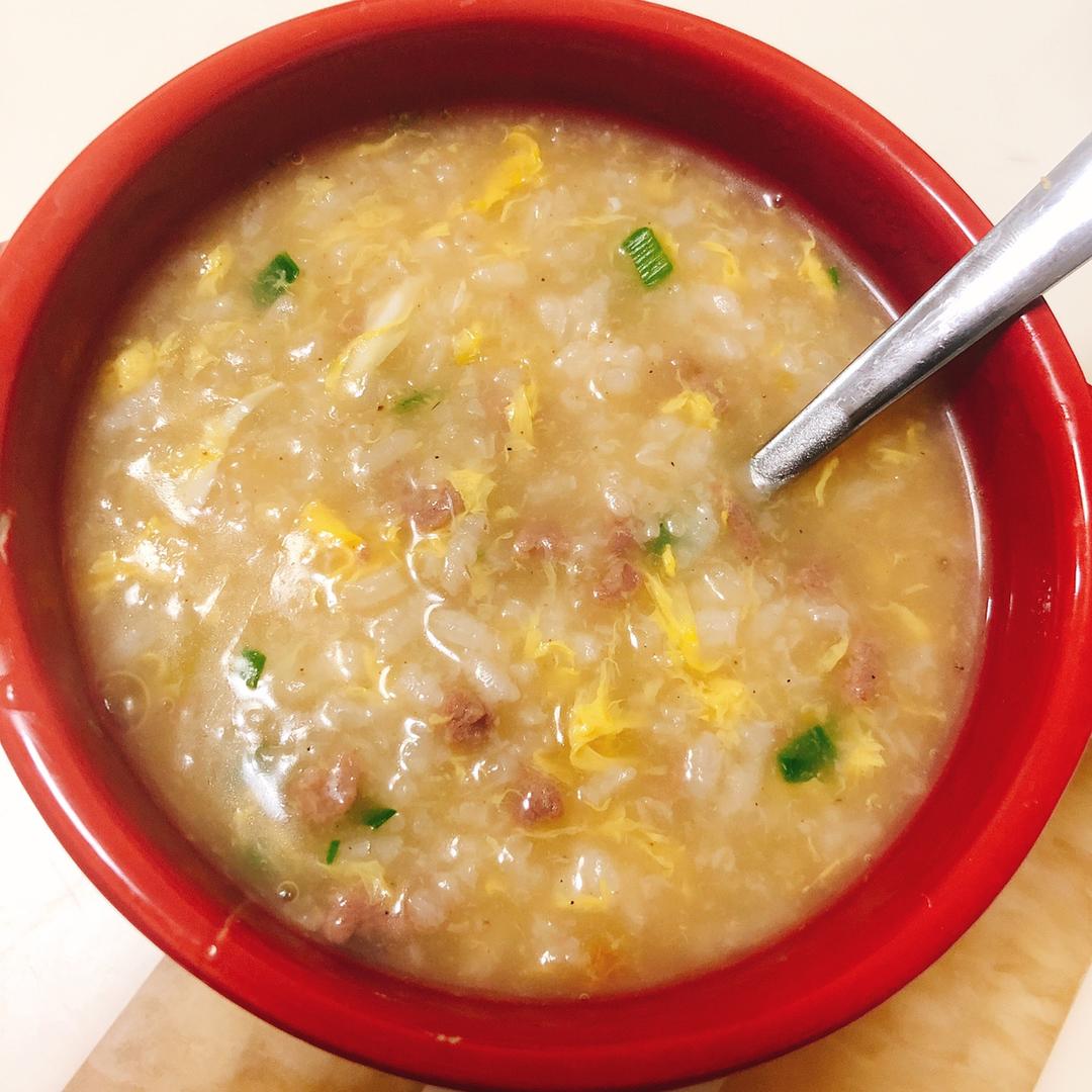牛肉蛋花粥（儿子能喝两碗）