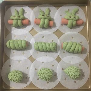 宝宝菠菜兔子刺猬馒头—面包机版的做法 步骤13