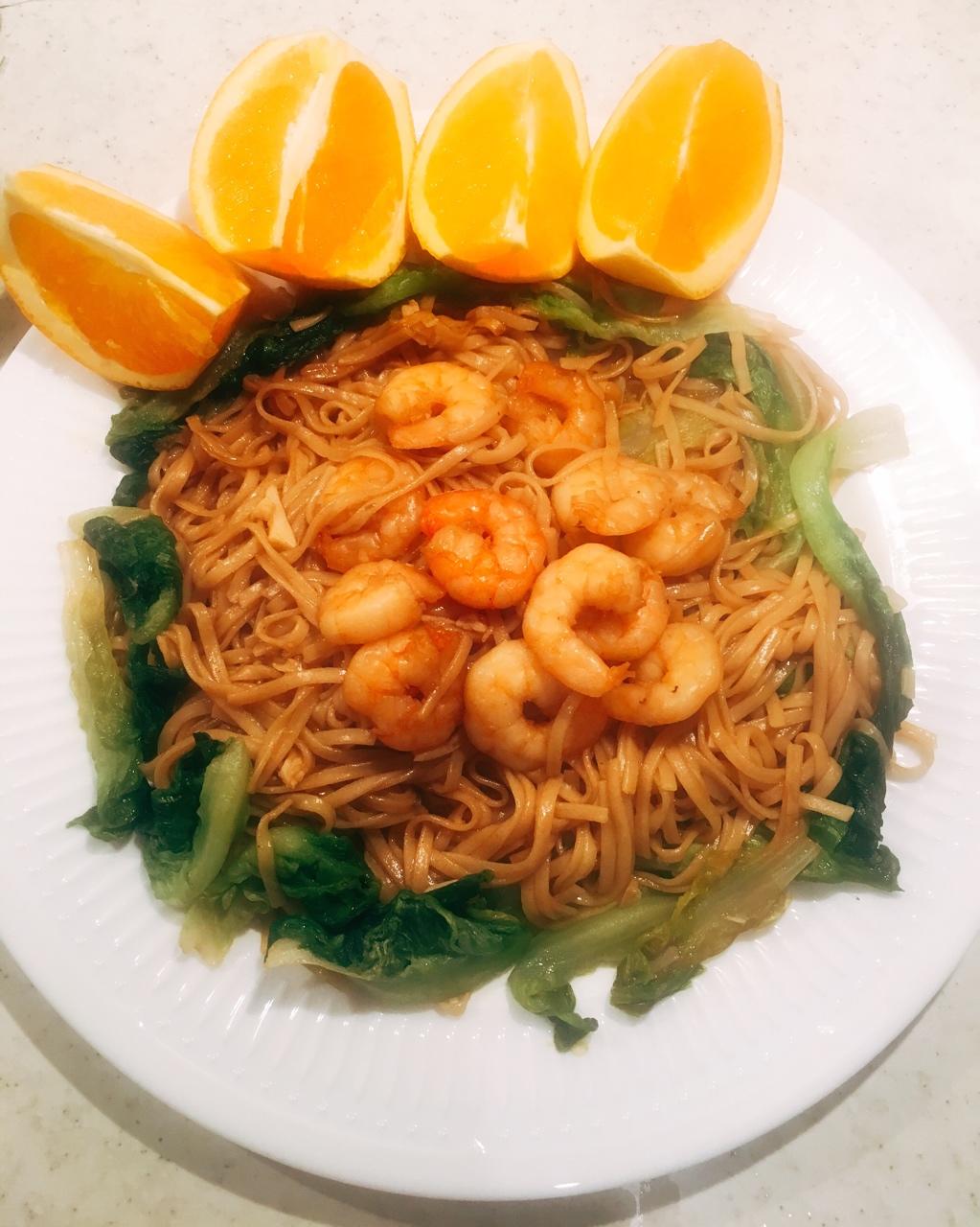 虾仁炒面