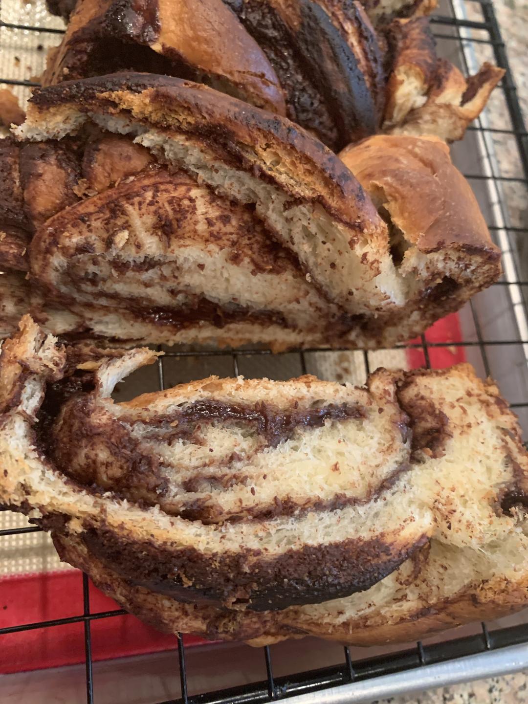 Chocolate babka 巧克力巴布卡（ 巧克力餡面包）的做法