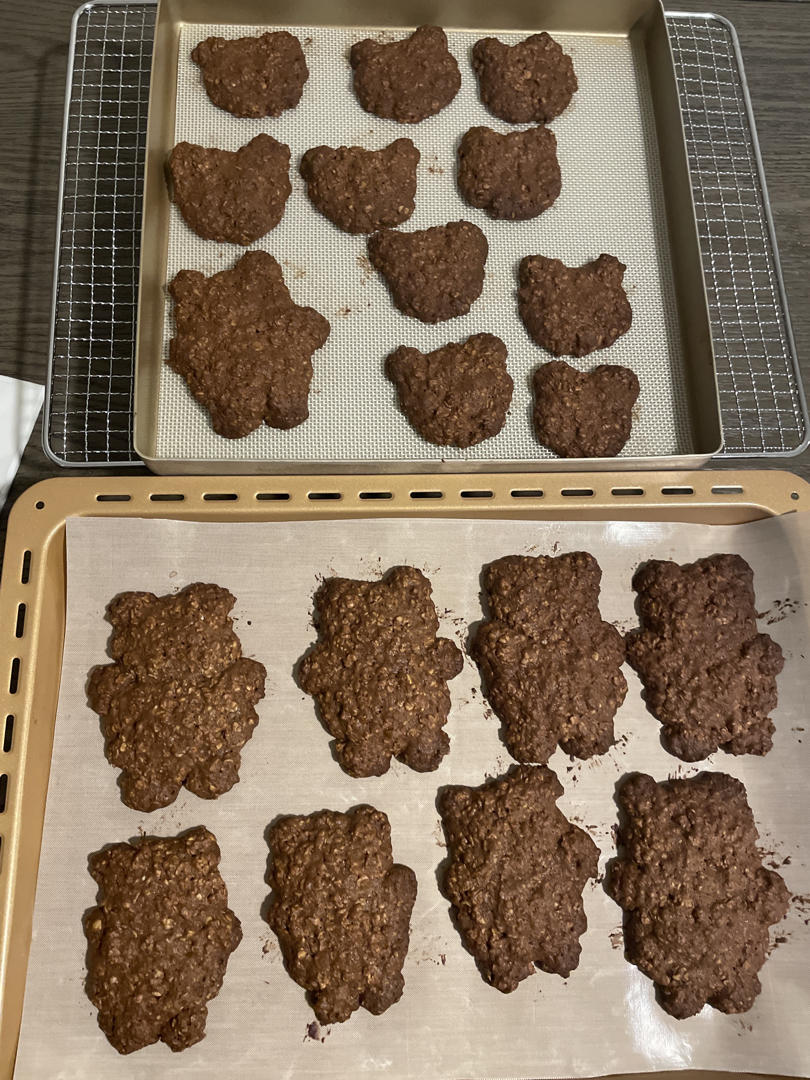 超可爱又好吃的草莓熊曲奇🍓全麦低卡，无模具