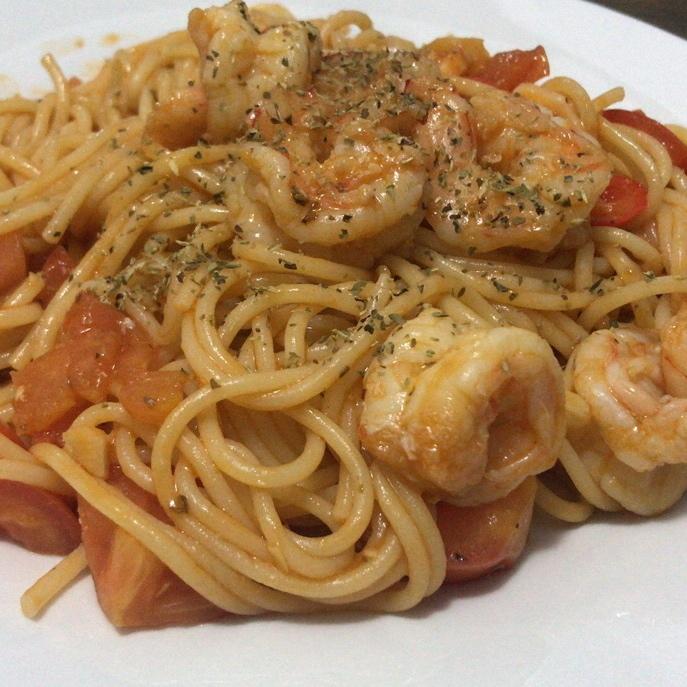 鲜虾番茄意大利面