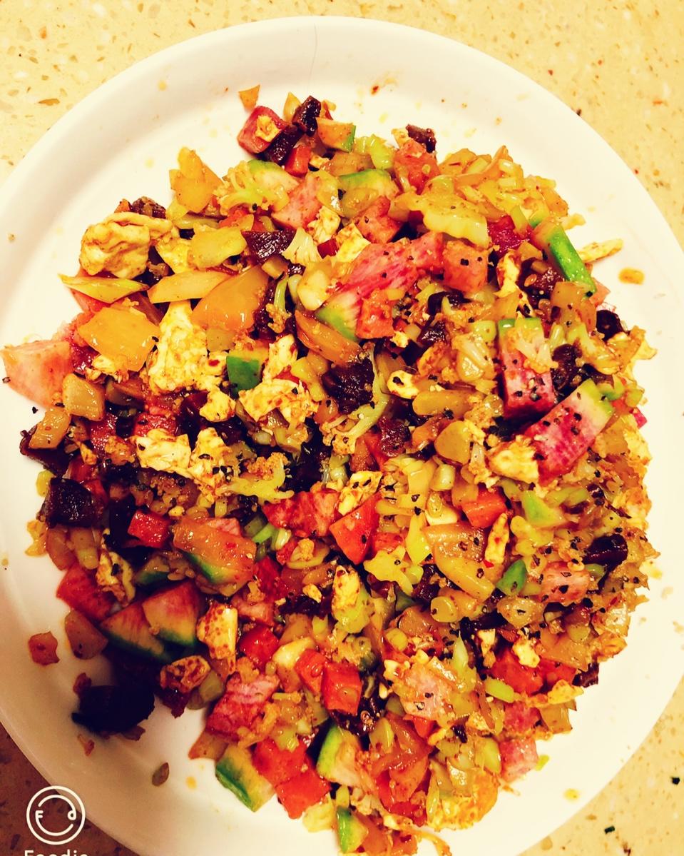 一梦华胥引做的减脂花菜炒饭