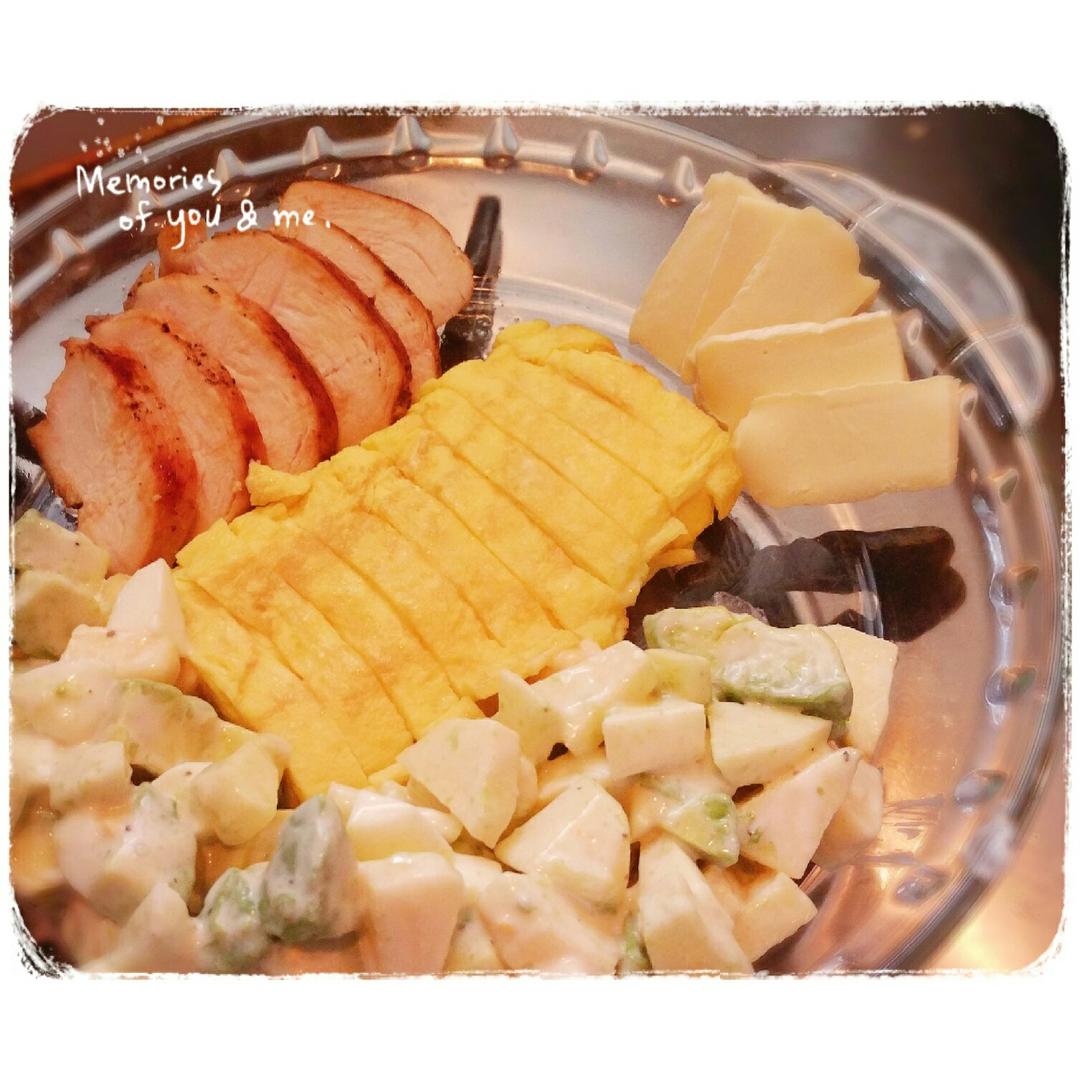鸡胸肉牛油果奶酪早餐