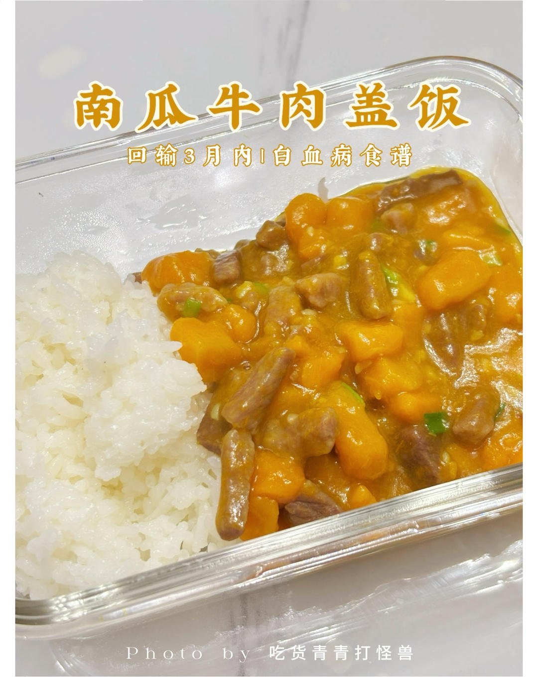 白血病食谱|🎃南瓜牛肉/猪肉盖饭|回输87天的做法