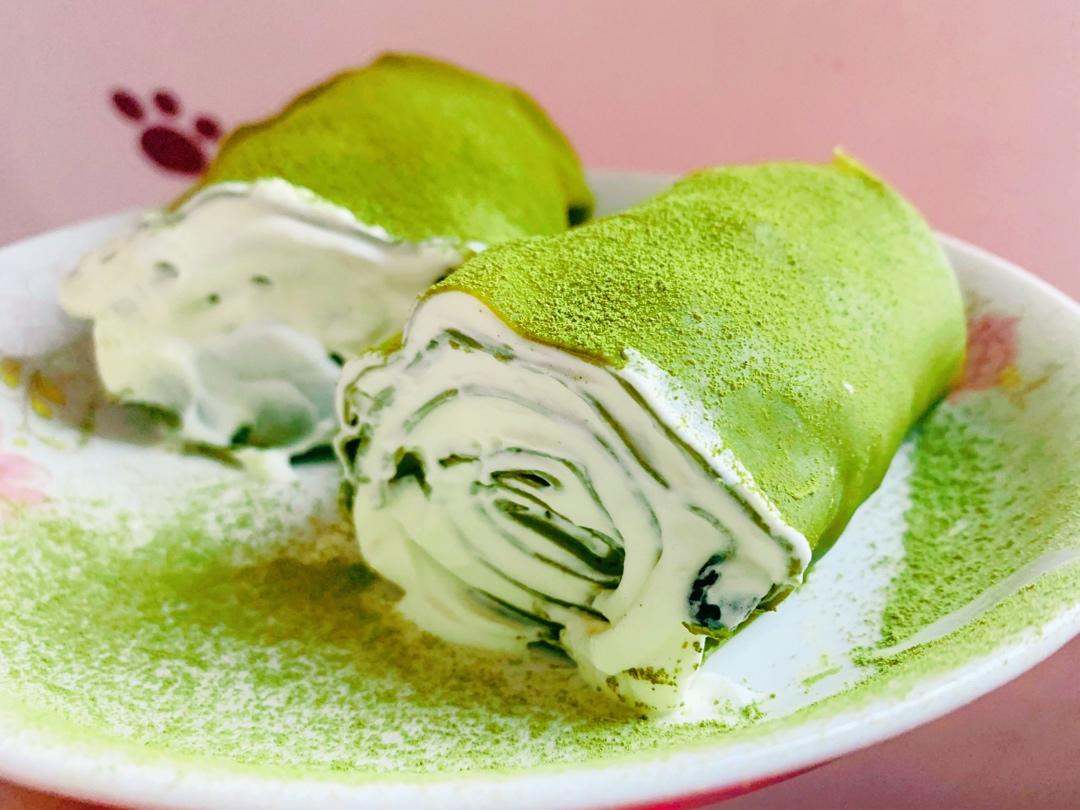 抹茶红豆毛巾卷