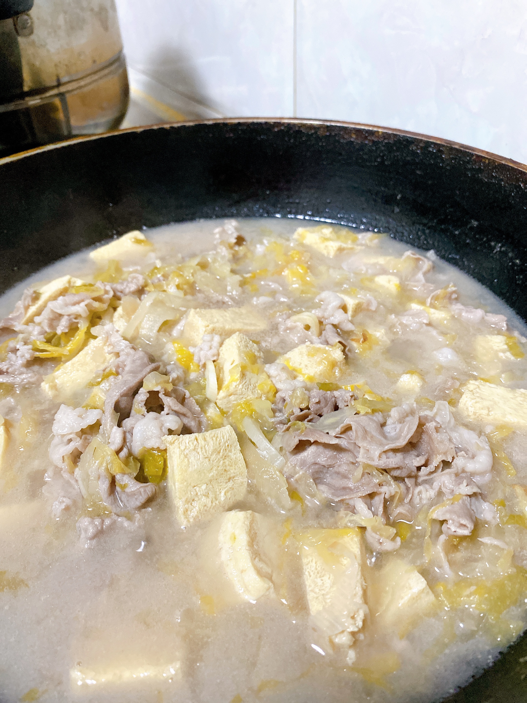 冬季最佳美食酸菜羊肉片冻豆腐-果果美厨的做法 步骤10