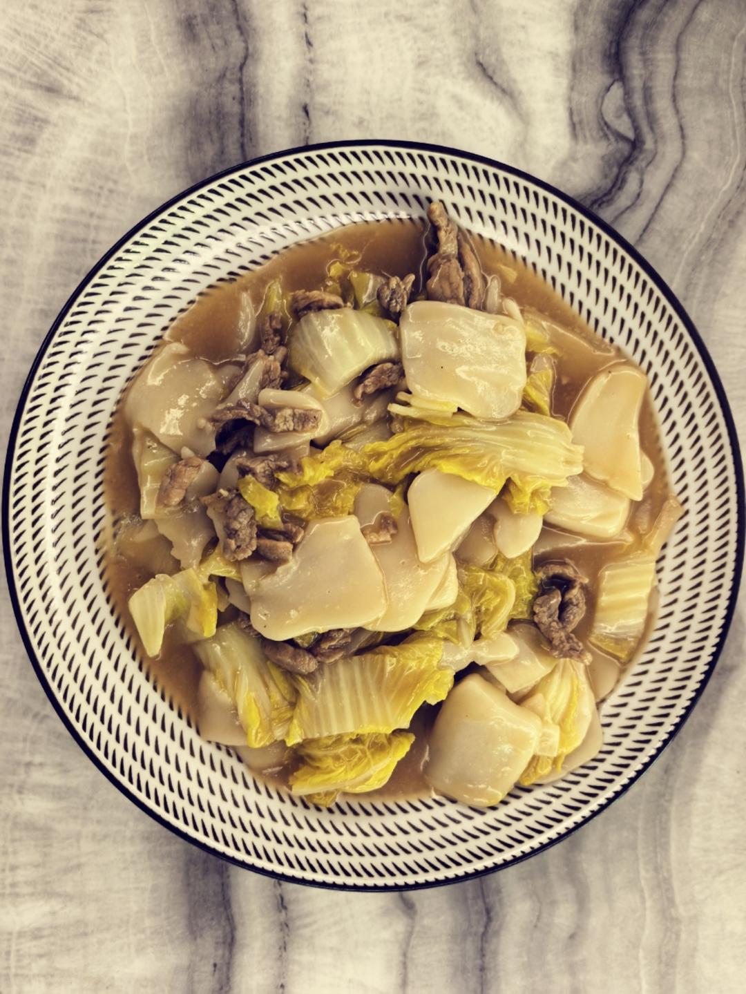 肉丝白菜炒年糕