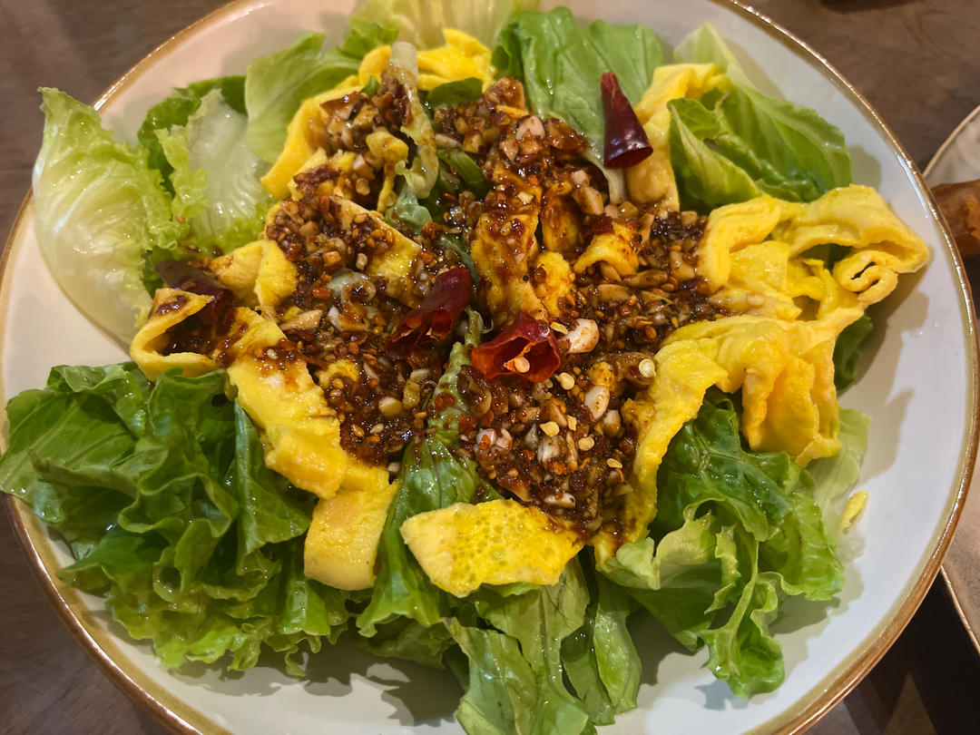 🔥一辈子吃不胖的减脂餐‼️鸡蛋拌生菜～～