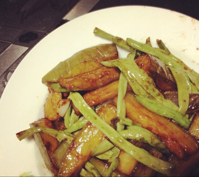 茄子烧豆角