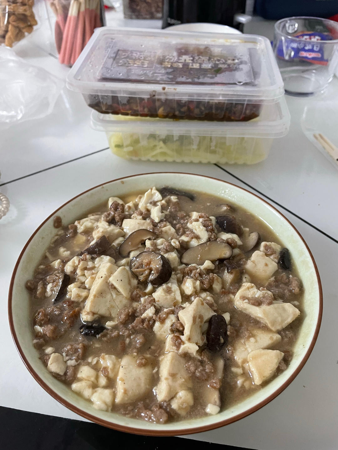 超级下饭的香菇肉沫豆腐